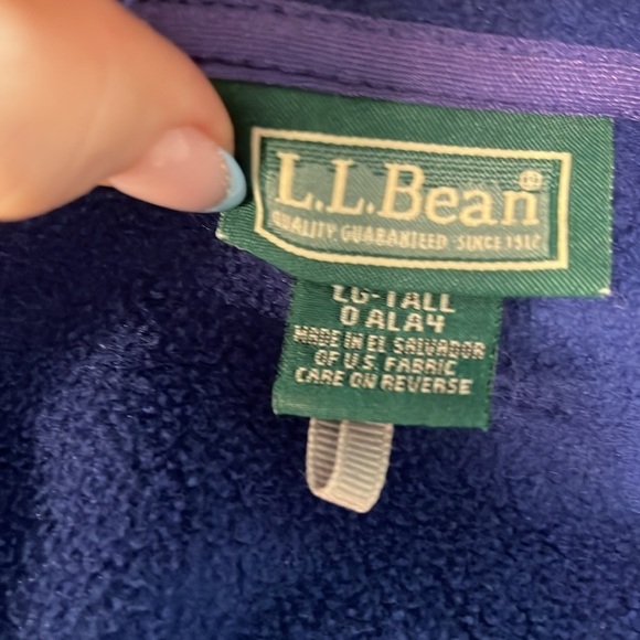 L.L. Bean Men’s Fleece Full Zip Jacket Zip Pockets Size Large TALL Blue - Picture 7 of 11